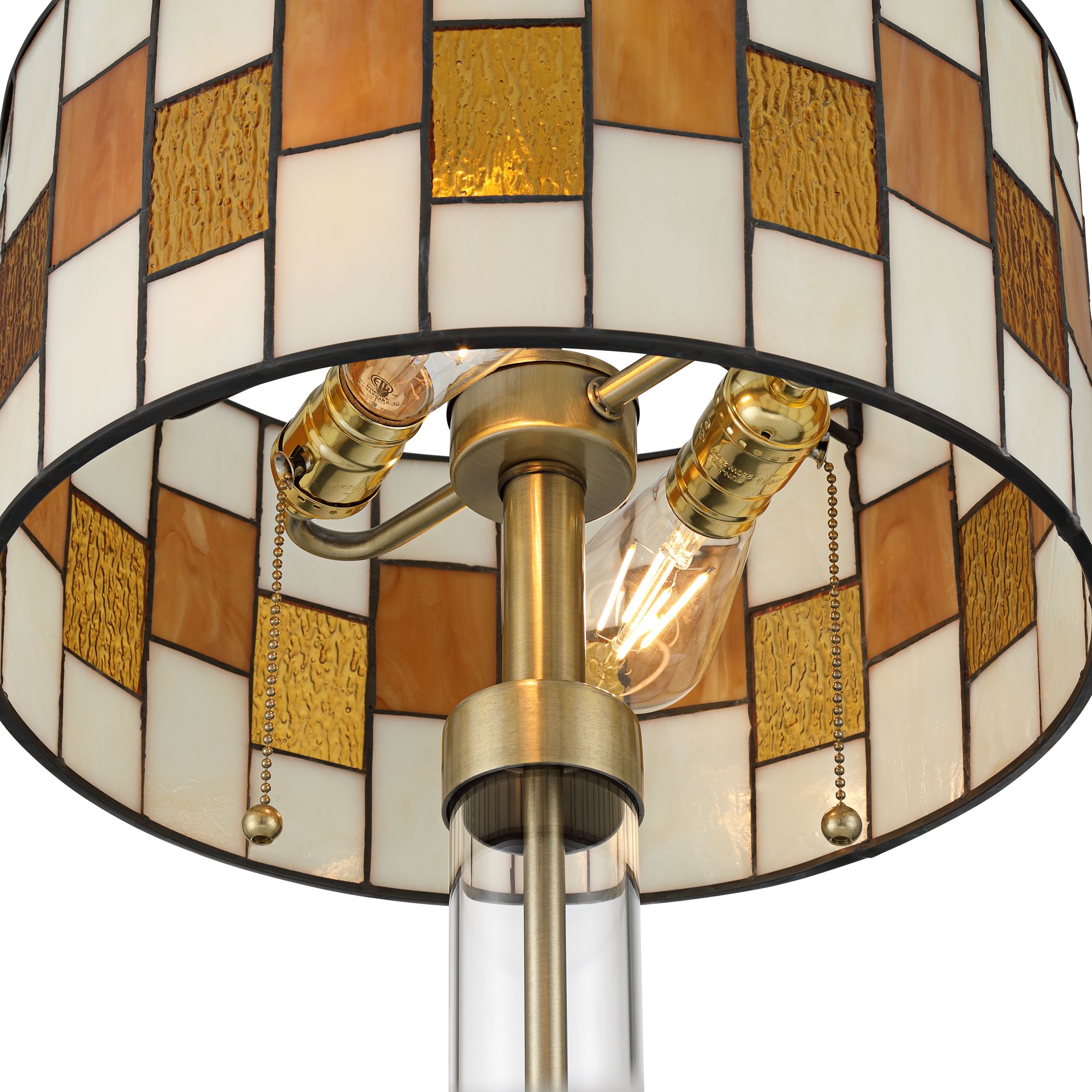Image 7 Robert Louis Tiffany Andra 24" High Amber Art Glass 2-Light Table Lamp more views