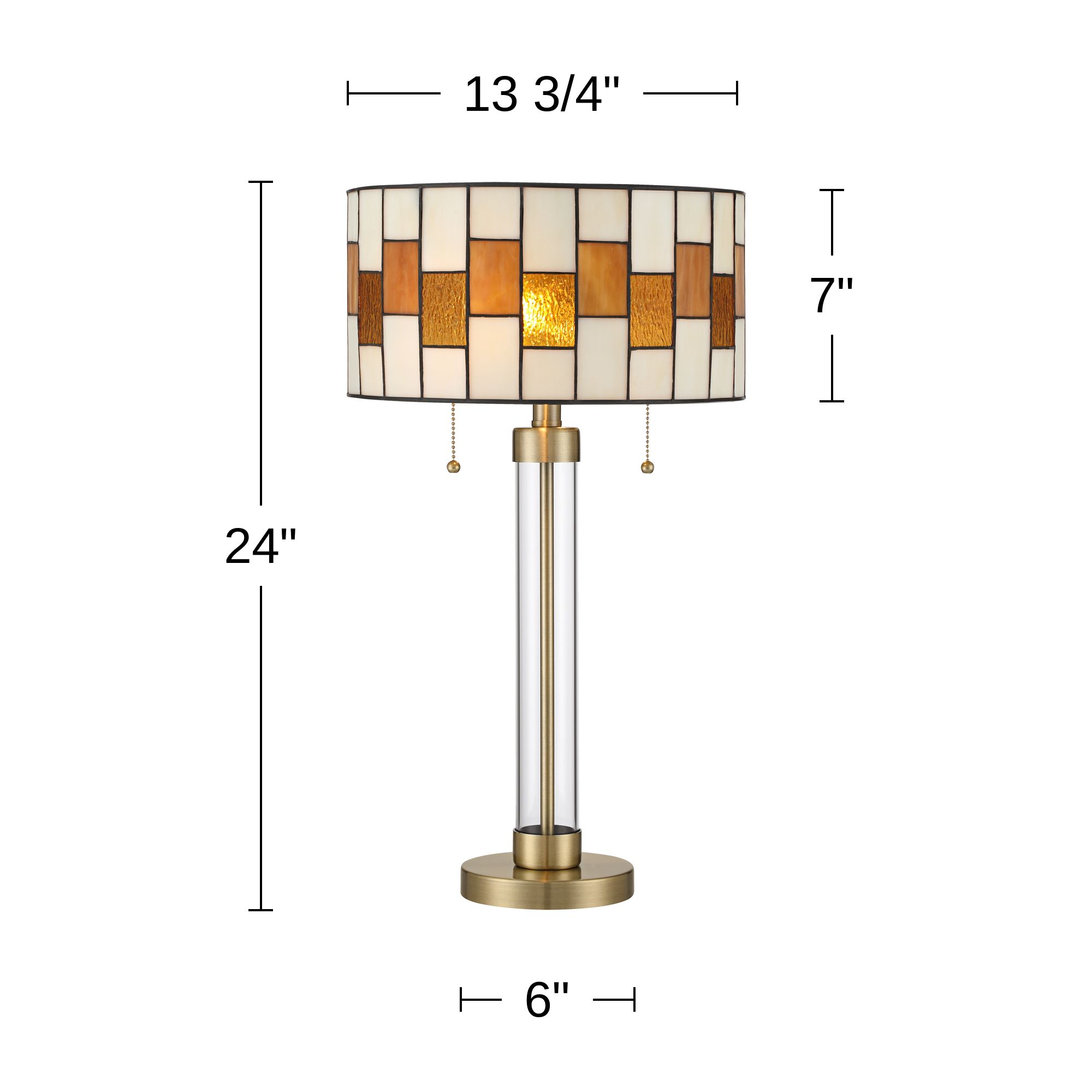 Robert Louis Tiffany Andra 24" High Amber Art Glass 2-Light Table Lamp in scene