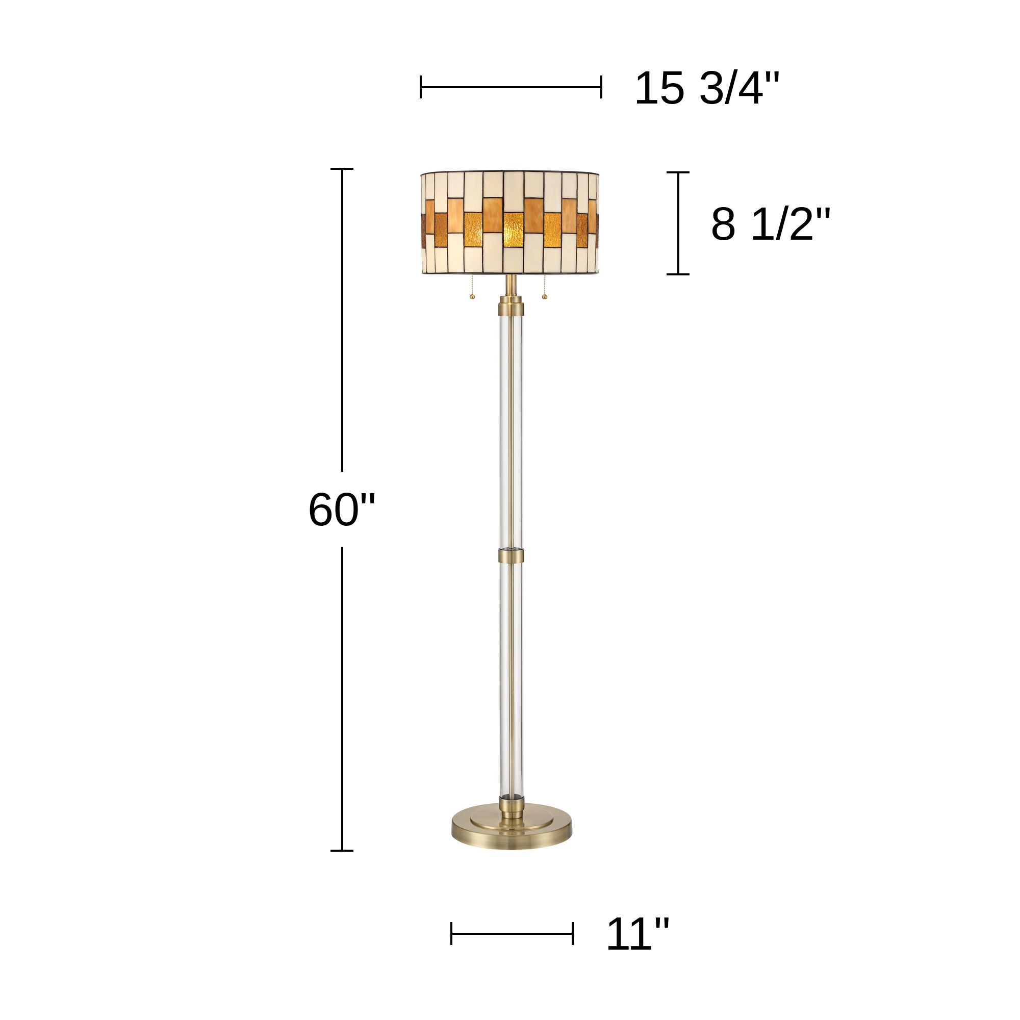 Robert Louis Tiffany Andra 60" High Amber Art Glass Floor Lamp in scene