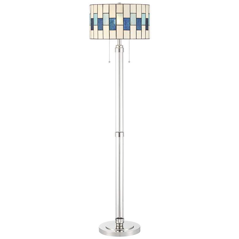 Image 2 Robert Louis Tiffany Andra 60" High Art Glass Drum Shade Floor Lamp