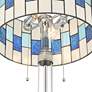 5_Robert Louis Tiffany Andra 60" High Art Glass Drum Shade Floor Lamp more views