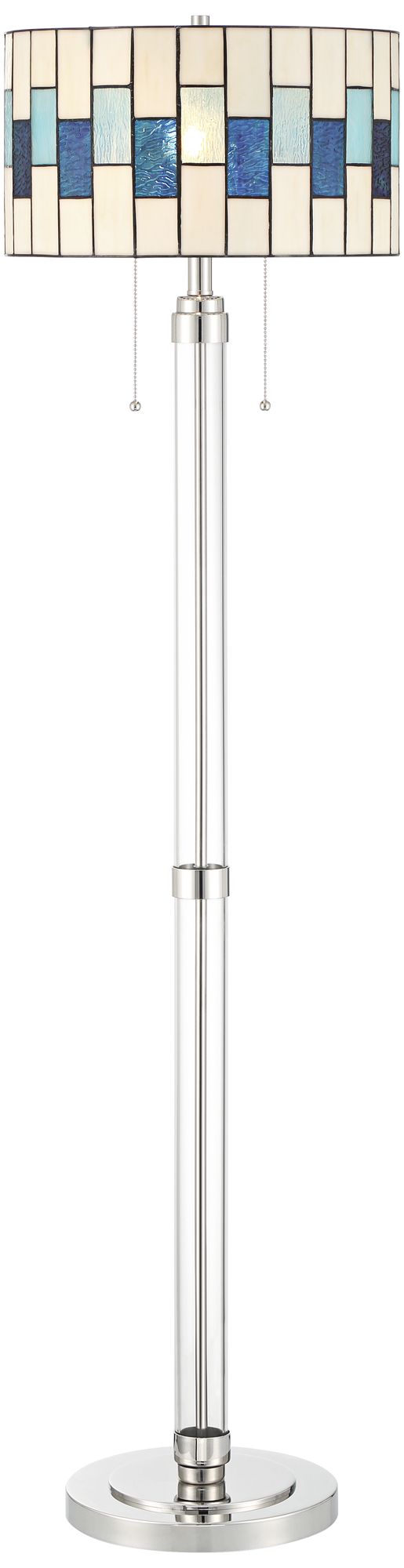 Image 2 Robert Louis Tiffany Andra 60" High Blue Art Glass Floor Lamp