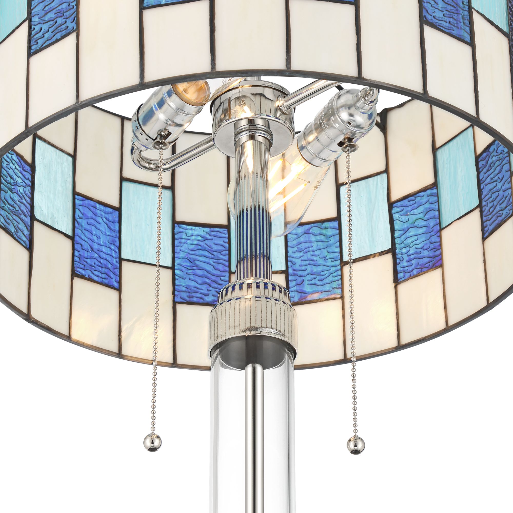 Image 5 Robert Louis Tiffany Andra 60" High Blue Art Glass Floor Lamp more views