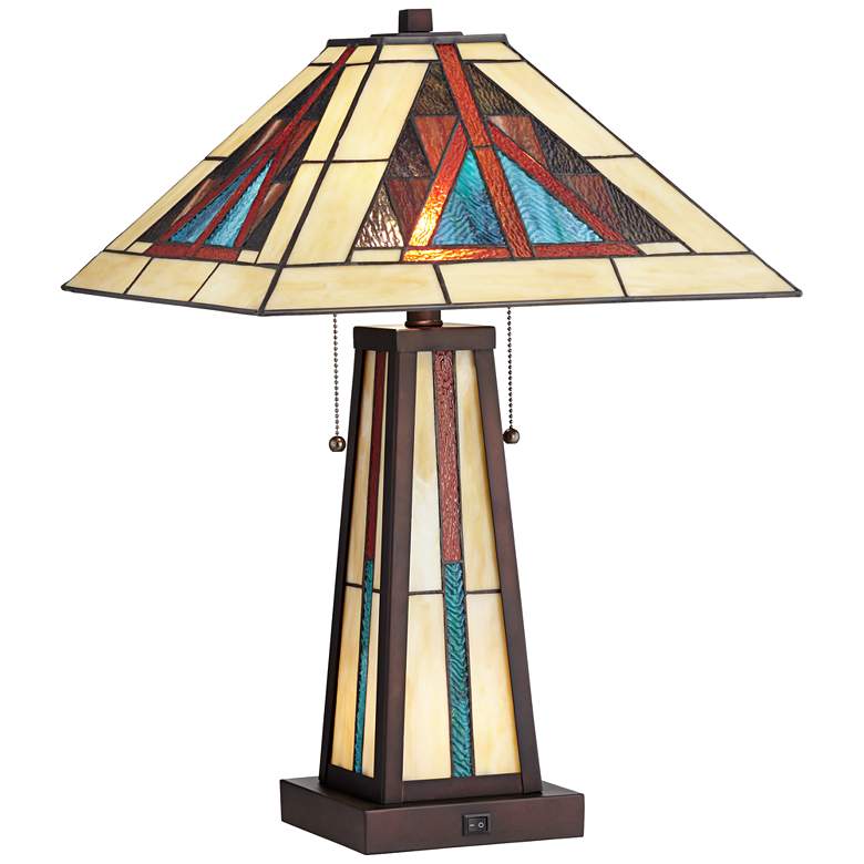 Image 2 Robert Louis Tiffany Ansel 23 1/4 inch Tiffany-Style Night Light Lamp
