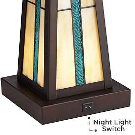 Image5 of Robert Louis Tiffany Ansel 23 1/4" Tiffany-Style Night Light Lamp more views