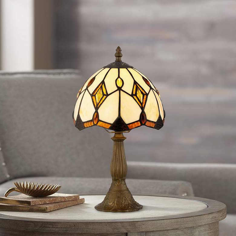 Image 1 Robert Louis Tiffany Bart 13 3/4" High Art Glass Table Lamp