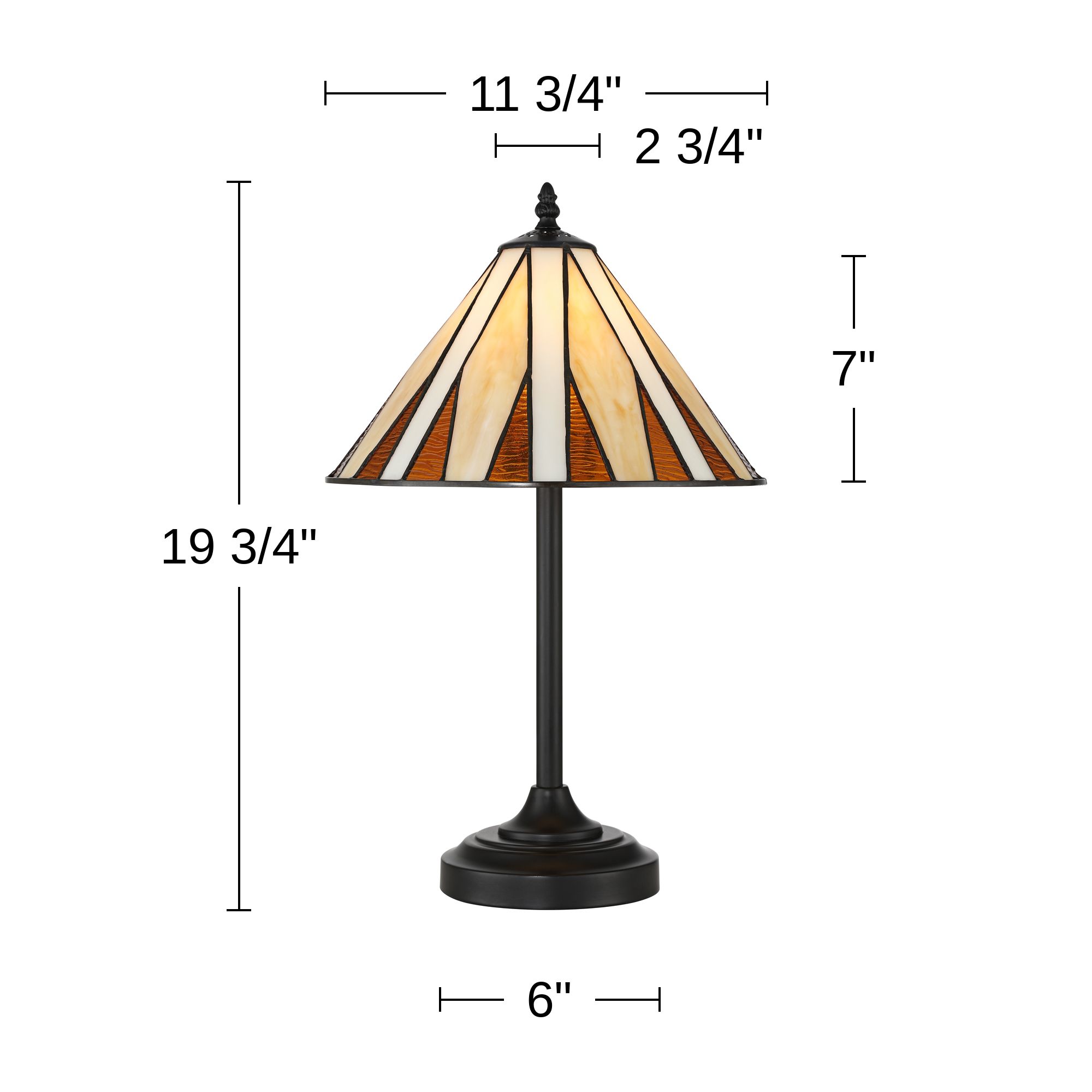 Robert Louis Tiffany Bedford 19 3/4" Tiffany-Style Glass Table Lamp in scene