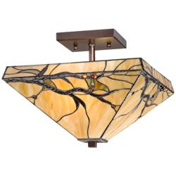 Robert Louis Tiffany Budding Branch 14" Tiffany-Style Ceiling Light