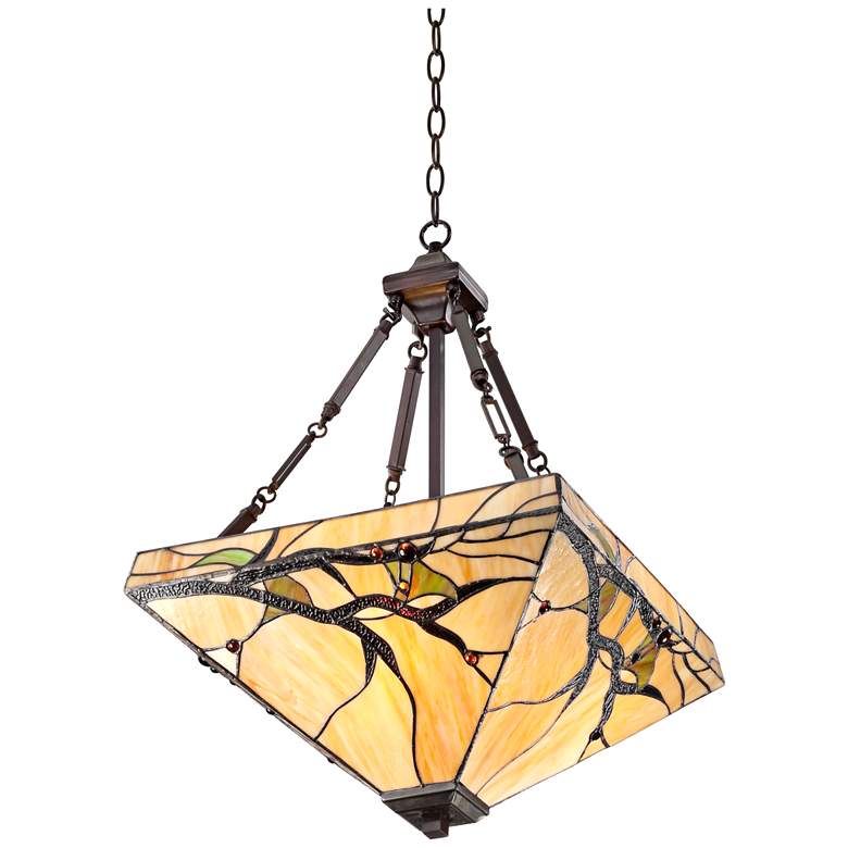 Image 6 Robert Louis Tiffany Budding Branch 17 inch Wide Art Glass Pendant Light more views