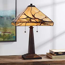 Image1 of Robert Louis Tiffany Budding Branch 24" Tiffany-Style Glass Table Lamp
