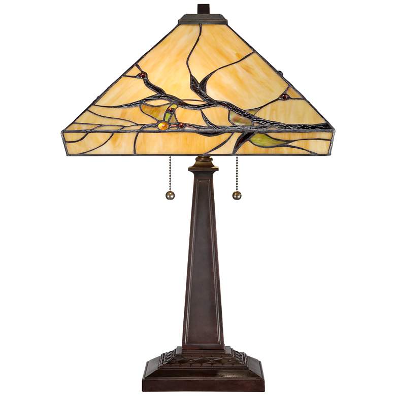 Image 5 Robert Louis Tiffany Budding Branch 24 inch Tiffany-Style Glass Table Lamp more views