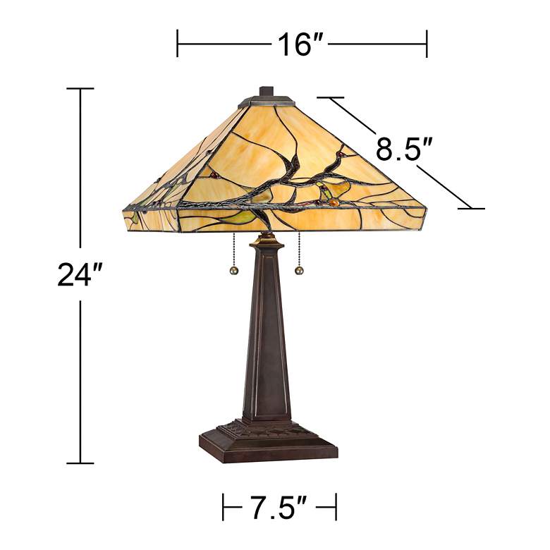 Image 6 Robert Louis Tiffany Budding Branch 24" Tiffany-Style Glass Table Lamp more views