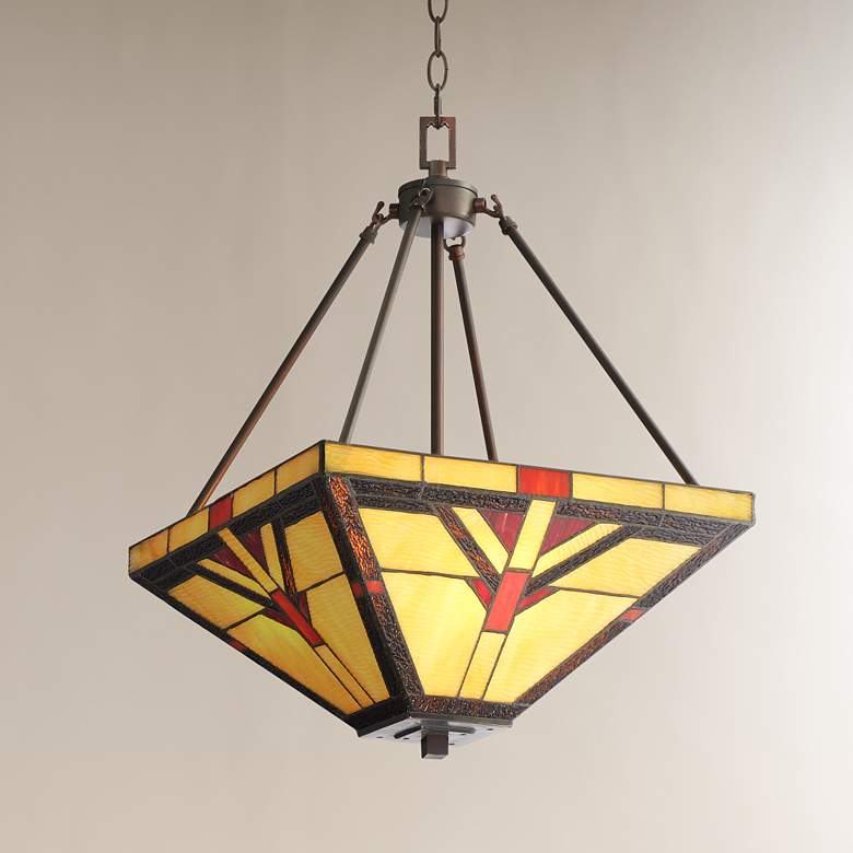 Image 1 Robert Louis Tiffany Cascade 16" Wide Glass 3-Light Pendant