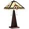 Robert Louis Tiffany Cascade Bronze Tiffany-Style Table Lamp