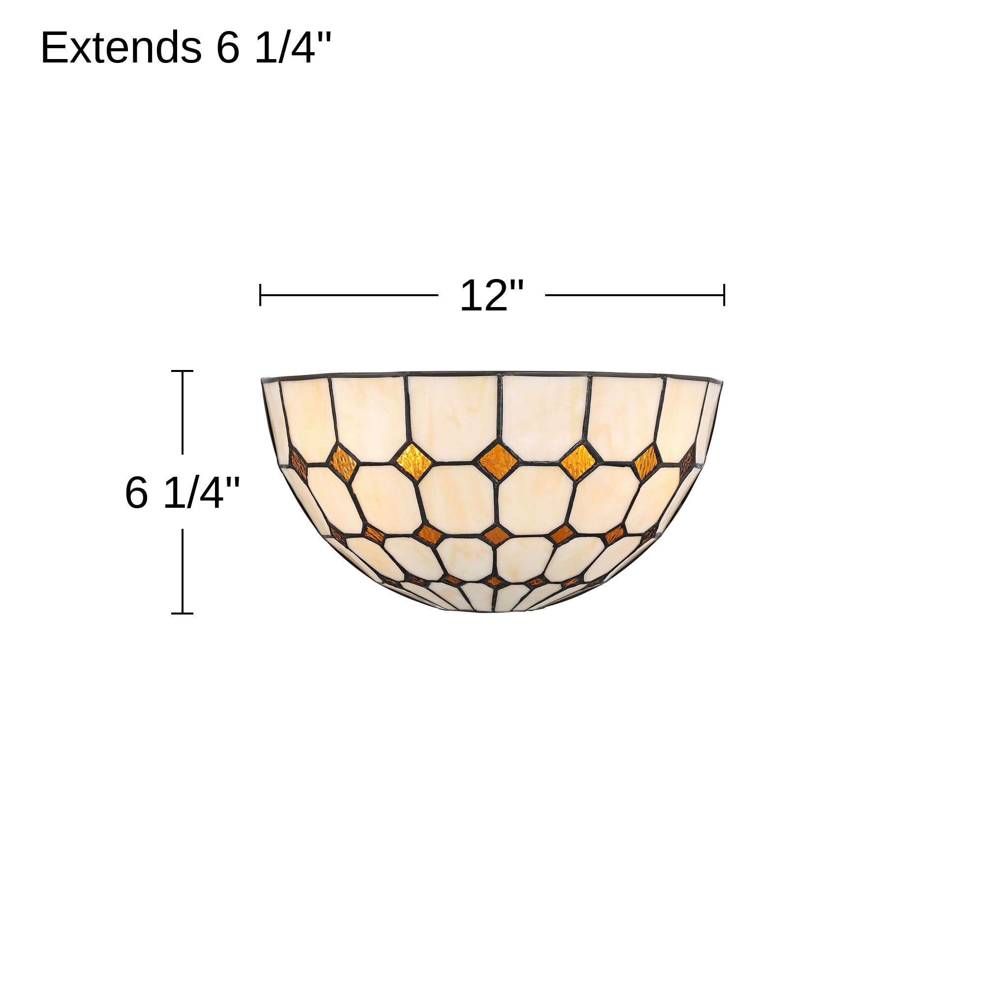 Robert Louis Tiffany Castillo 6 1/4" H Art Glass 2-Light Wall Sconce