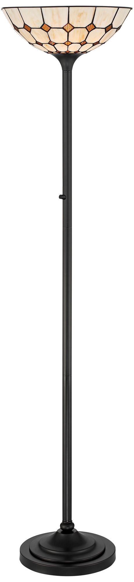 Image 2 Robert Louis Tiffany Castillo 72" High Black Torchiere Floor Lamp