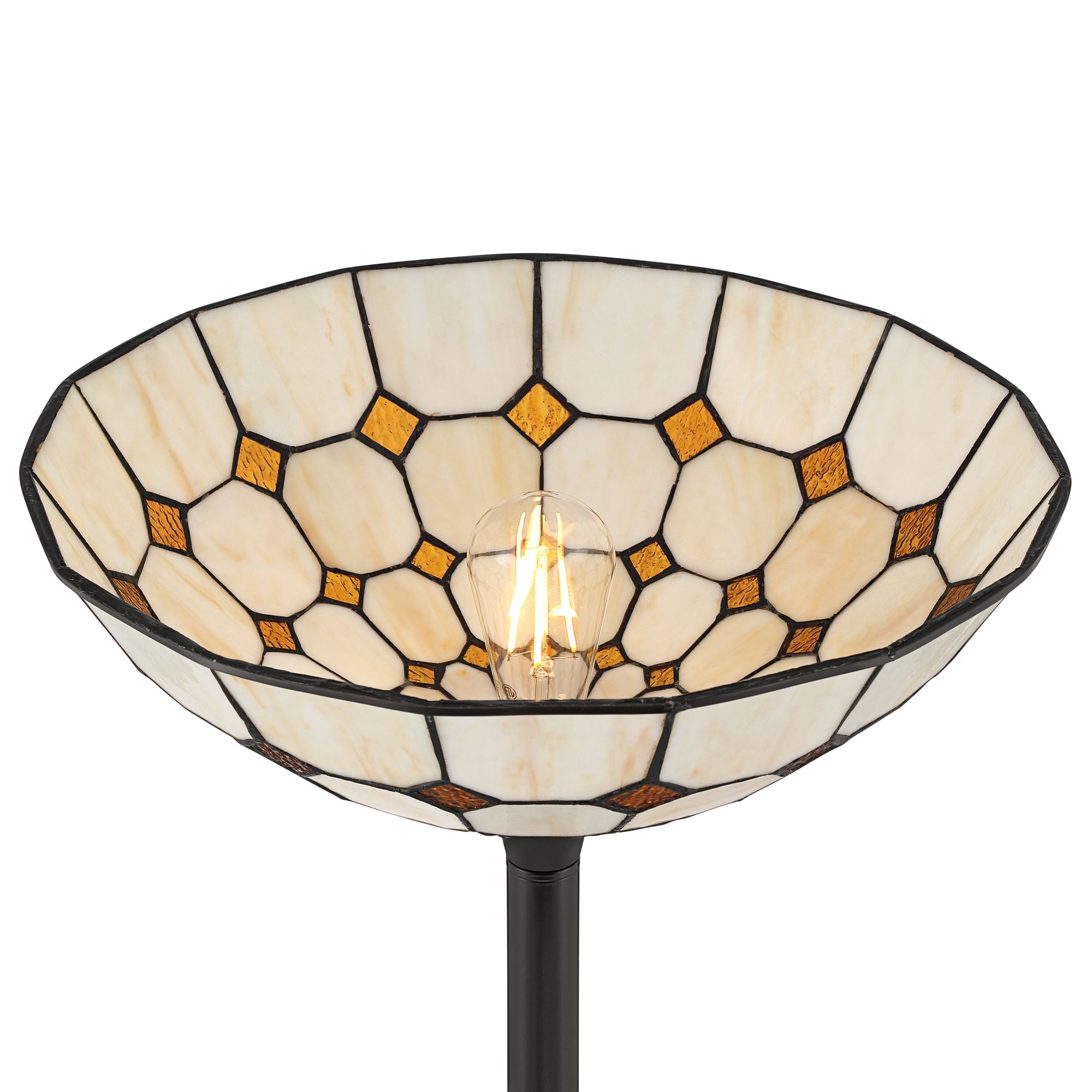 Image 4 Robert Louis Tiffany Castillo 72" High Black Torchiere Floor Lamp more views