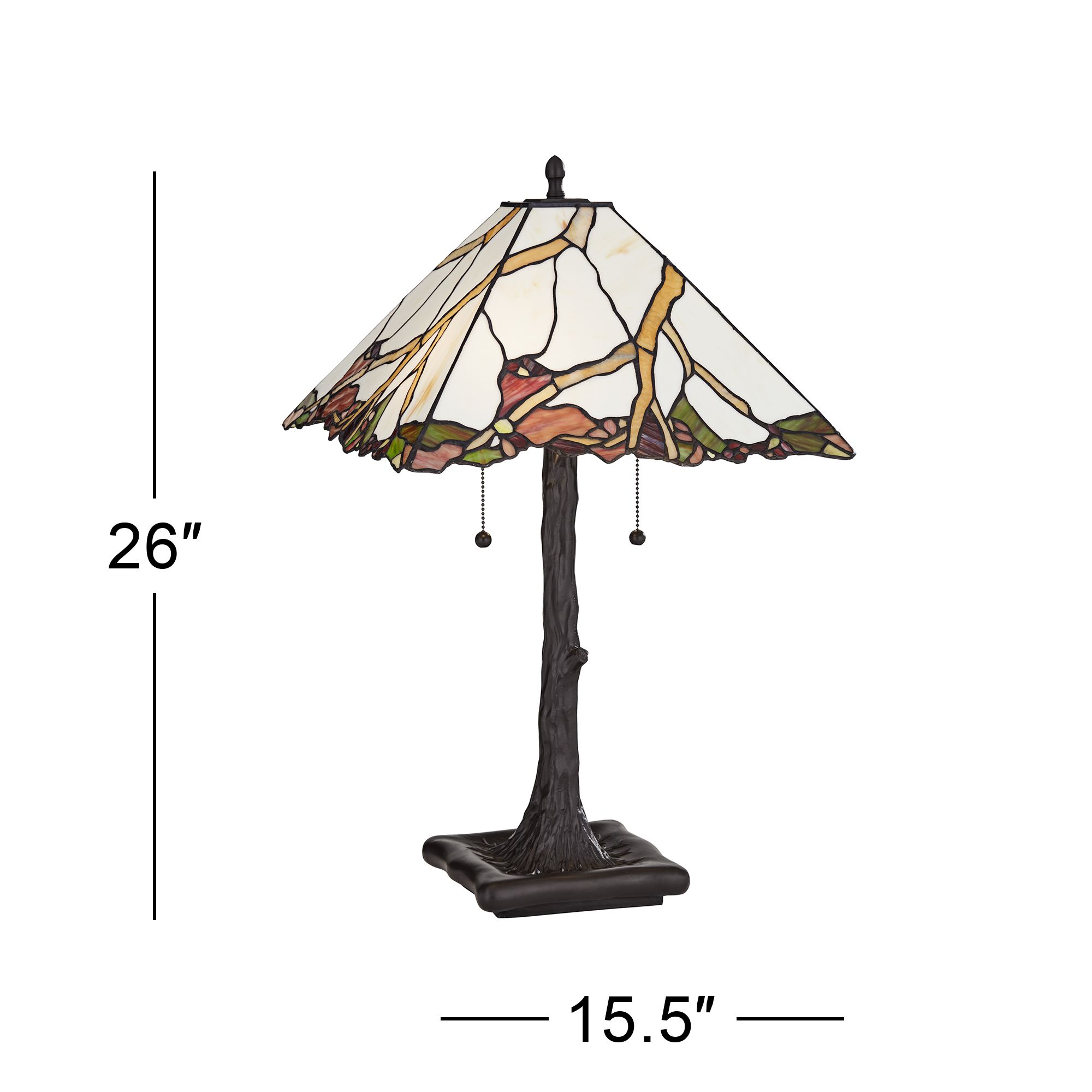 Robert Louis Tiffany Cherry Blossom 26" Tiffany-Style Glass Table Lamp