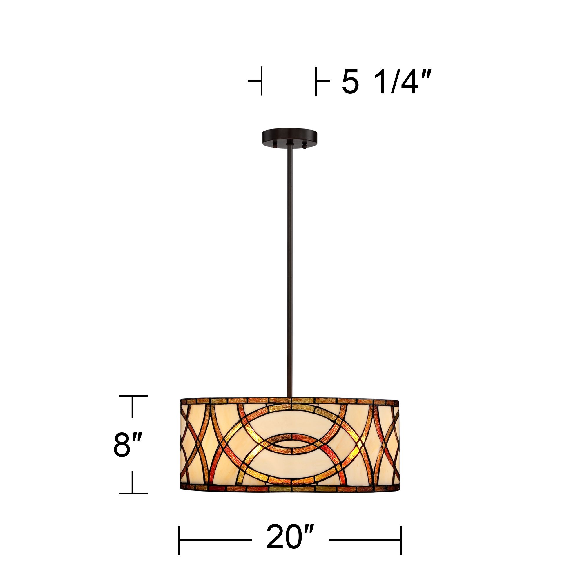 Robert Louis Tiffany Circles 20" Wide Glass Pendant Chandelier