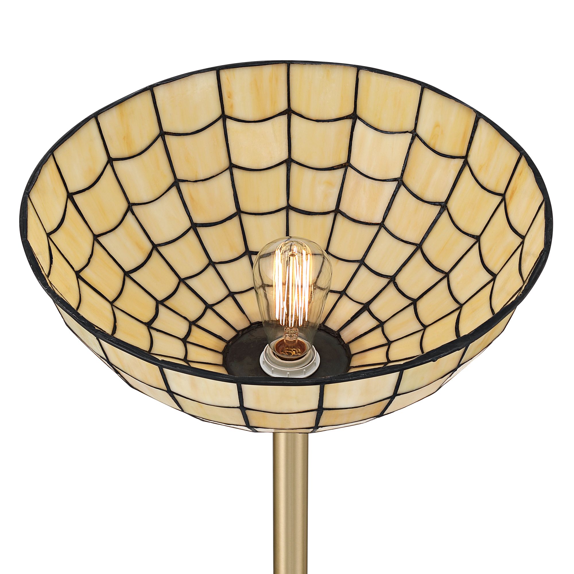 Image 5 Robert Louis Tiffany Covina 71 1/4" High Brass Torchiere Floor Lamp more views