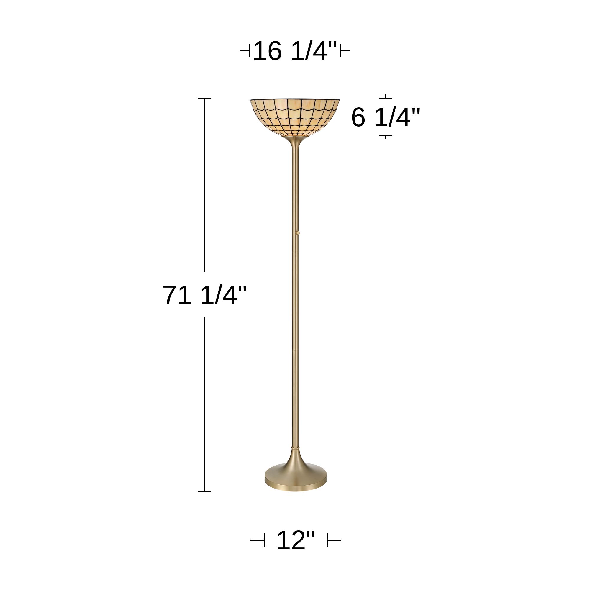 Robert Louis Tiffany Covina 71 1/4" High Brass Torchiere Floor Lamp in scene
