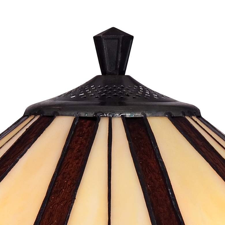 Image 3 Robert Louis Tiffany Derrica 25" Bronze Art Glass Table Lamps Set of 2 more views