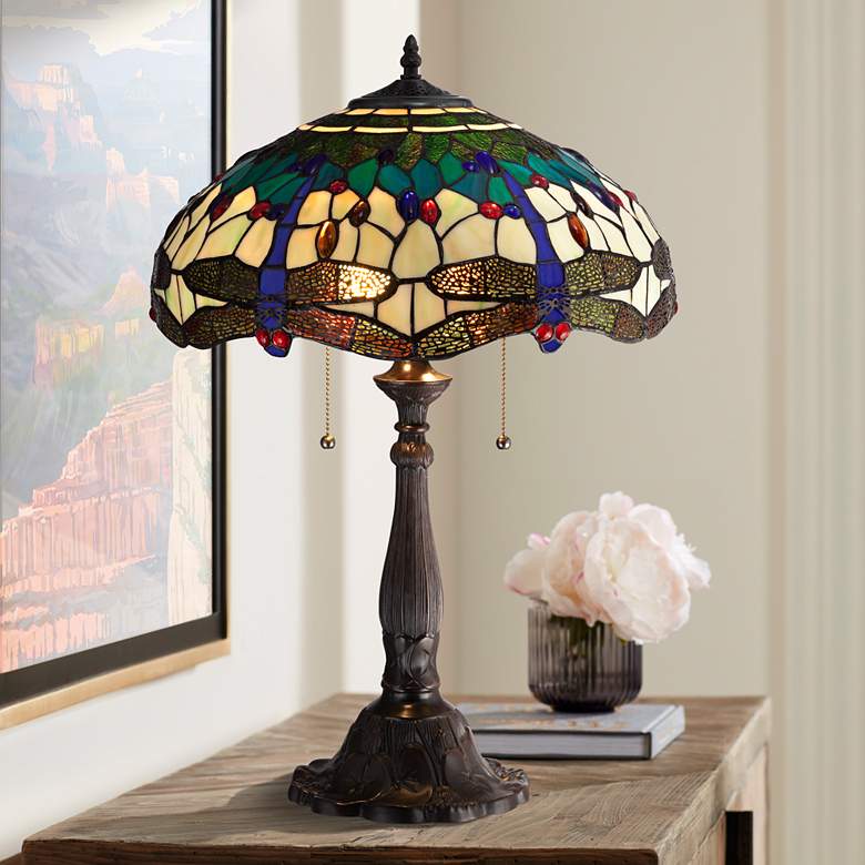 Image 1 Robert Louis Tiffany Dragonfly Table Lamp