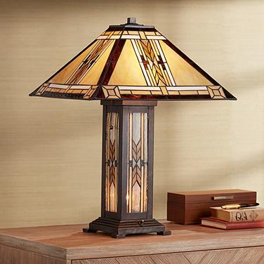 Robert Louis Tiffany Drake 25 1/2" Mission Night Light Table Lamp