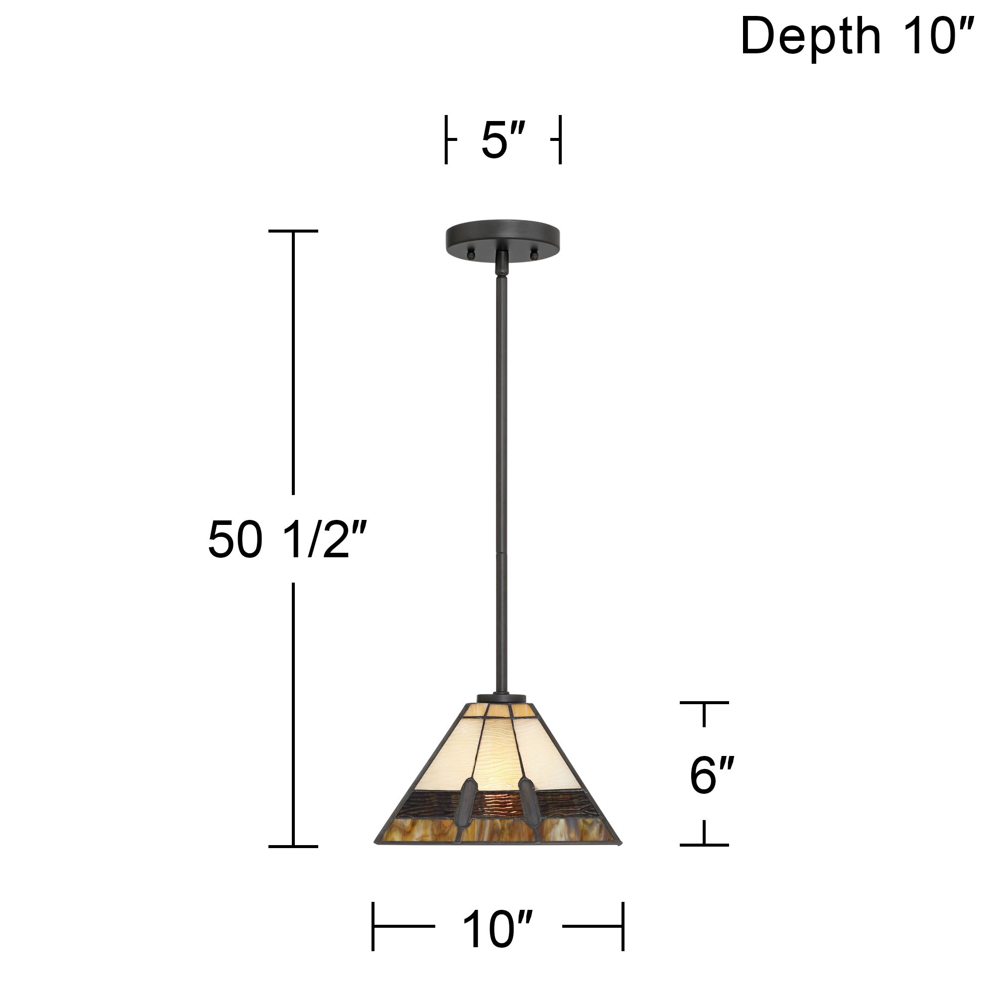 Robert Louis Tiffany Estele 10" Wide Art Glass Mini Pendant Light