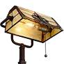 Robert Louis Tiffany Fleura 17" Art Glass Banker Desk Lamp with Outlet