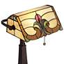 Robert Louis Tiffany Fleura 17" High Bronze Banker Desk Lamps Set of 2