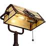 4_Robert Louis Tiffany Fleura 17" High Bronze Banker Desk Lamps Set of 2 more views