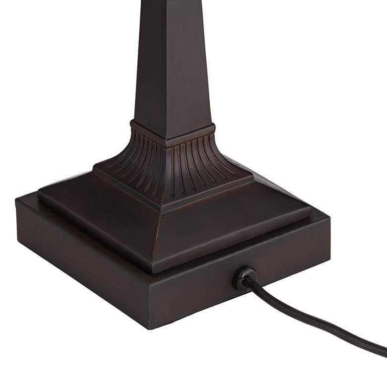 Image 6 Robert Louis Tiffany Fleura 17" High Bronze Banker Desk Lamps Set of 2 more views