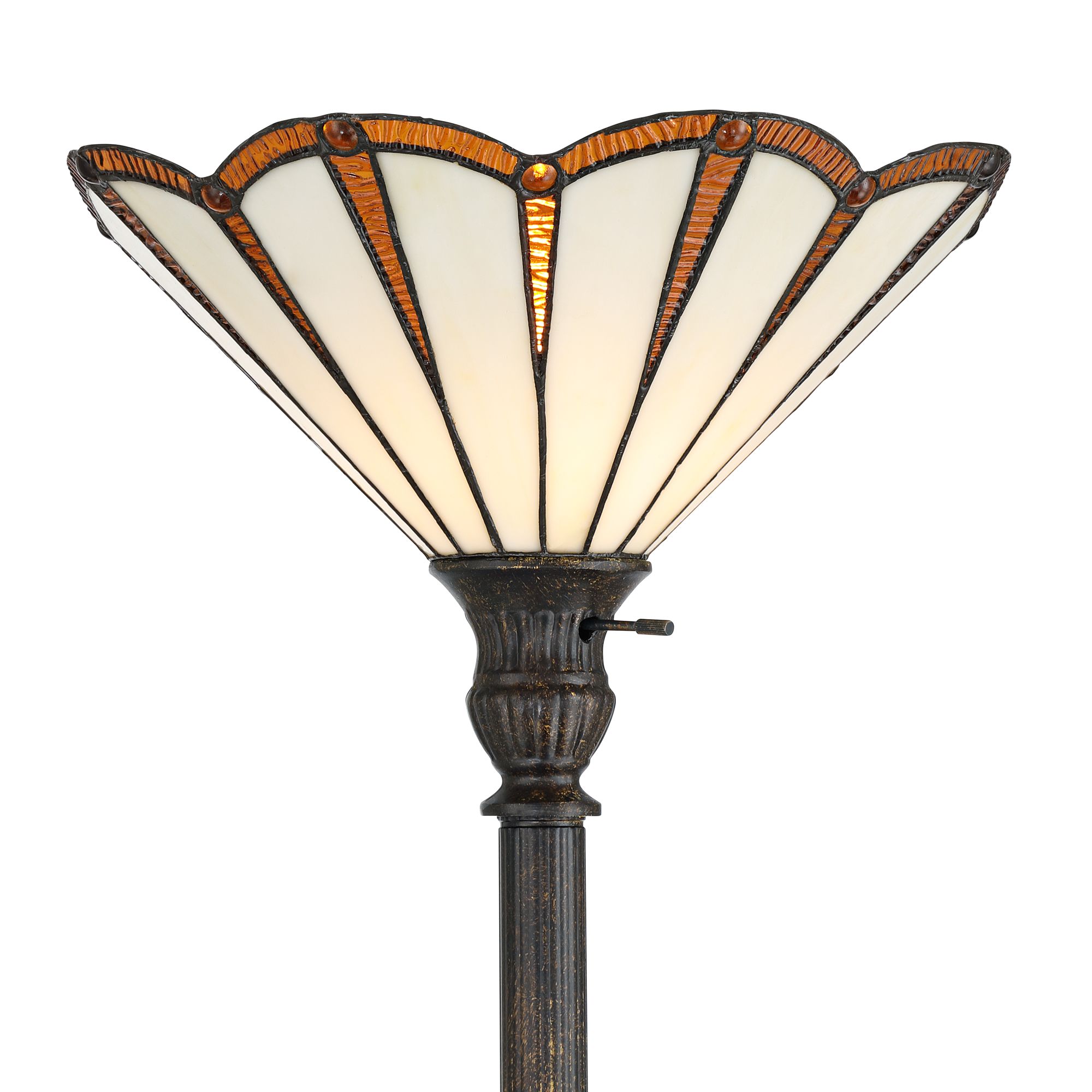 Image 3 Robert Louis Tiffany Florance 68 1/2" Tiffany Art Glass Torchiere Lamp more views