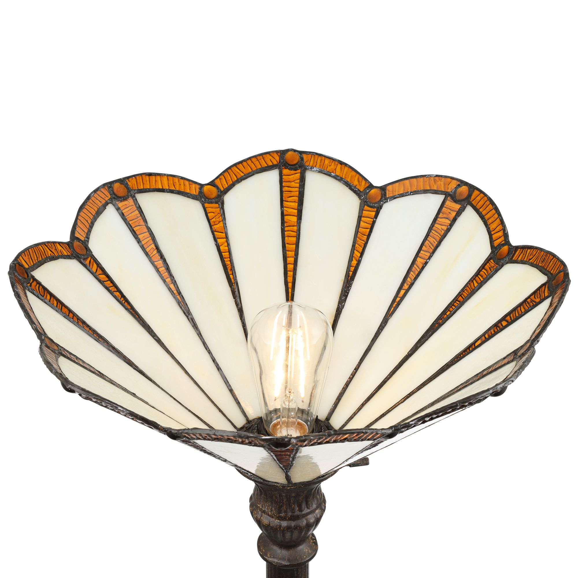 Image 7 Robert Louis Tiffany Florance 68 1/2" Tiffany Art Glass Torchiere Lamp more views