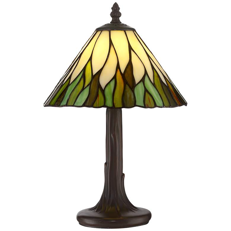 Image 2 Robert Louis Tiffany Foglia 14 1/2 inch High Glass Shade Accent Table Lamp