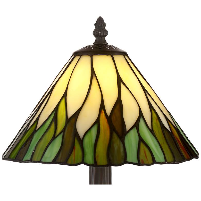 Image 3 Robert Louis Tiffany Foglia 14 1/2 inch High Glass Shade Accent Table Lamp more views