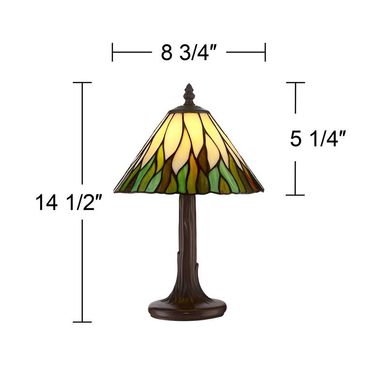 Image 4 Robert Louis Tiffany Foglia 14 1/2 inch High Glass Shade Accent Table Lamp more views
