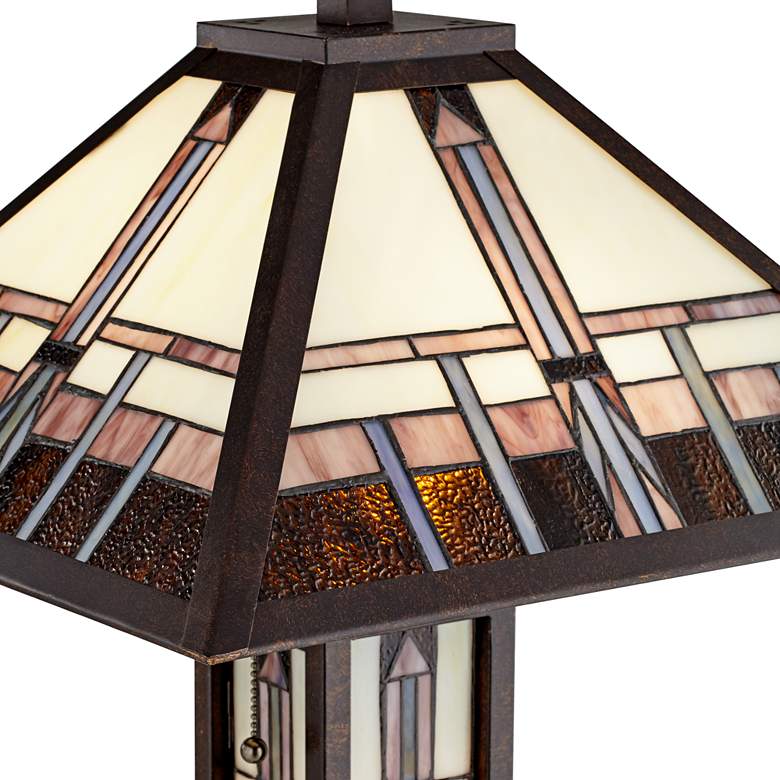 Image 4 Robert Louis Tiffany Geometric 60 1/2" Glass Night Light Floor Lamp more views