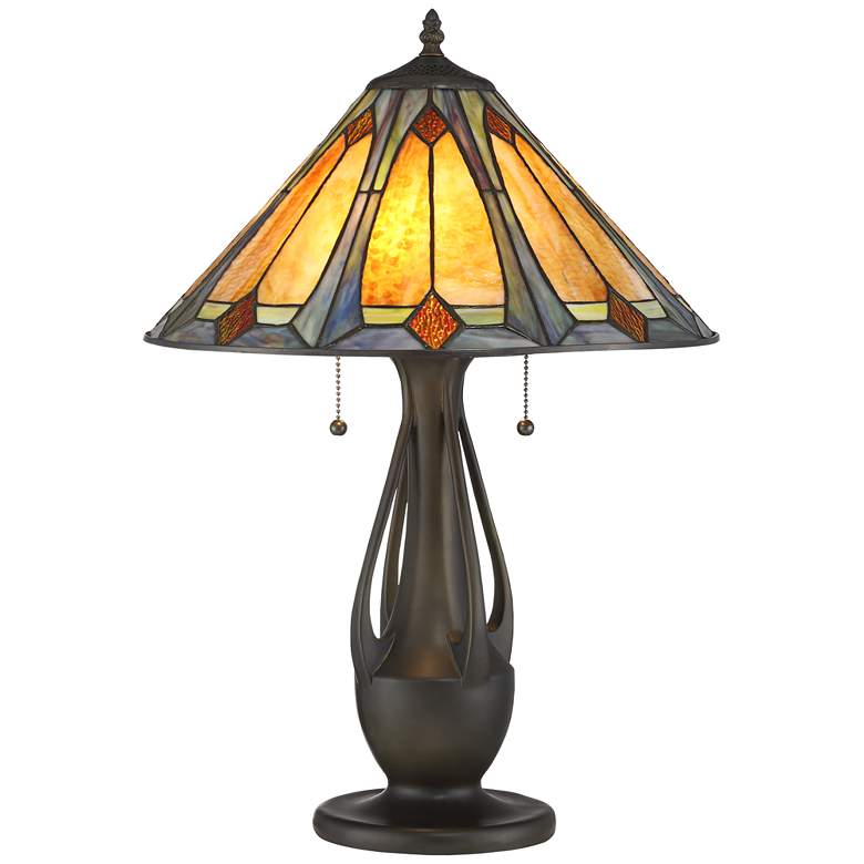 Image 2 Robert Louis Tiffany Gerald 23" Arts and Crafts Glass Table Lamp