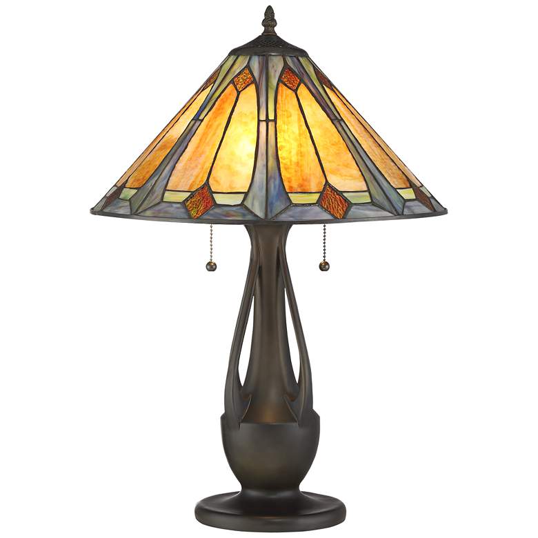 Image 7 Robert Louis Tiffany Gerald 23" Arts and Crafts Glass Table Lamp more views