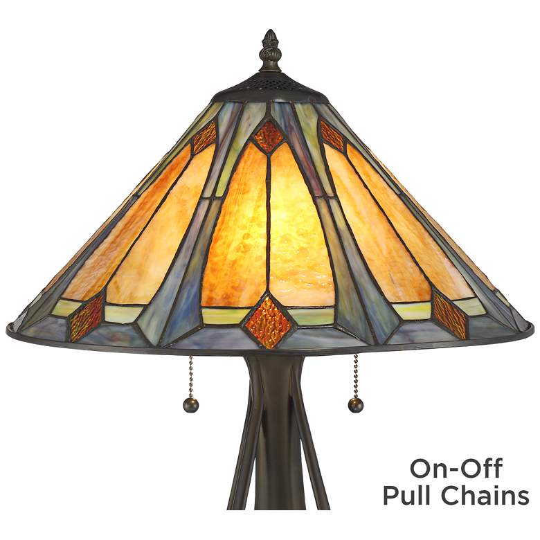 Image 4 Robert Louis Tiffany Gerald Arts and Crafts Tiffany-Style Glass Table Lamp more views