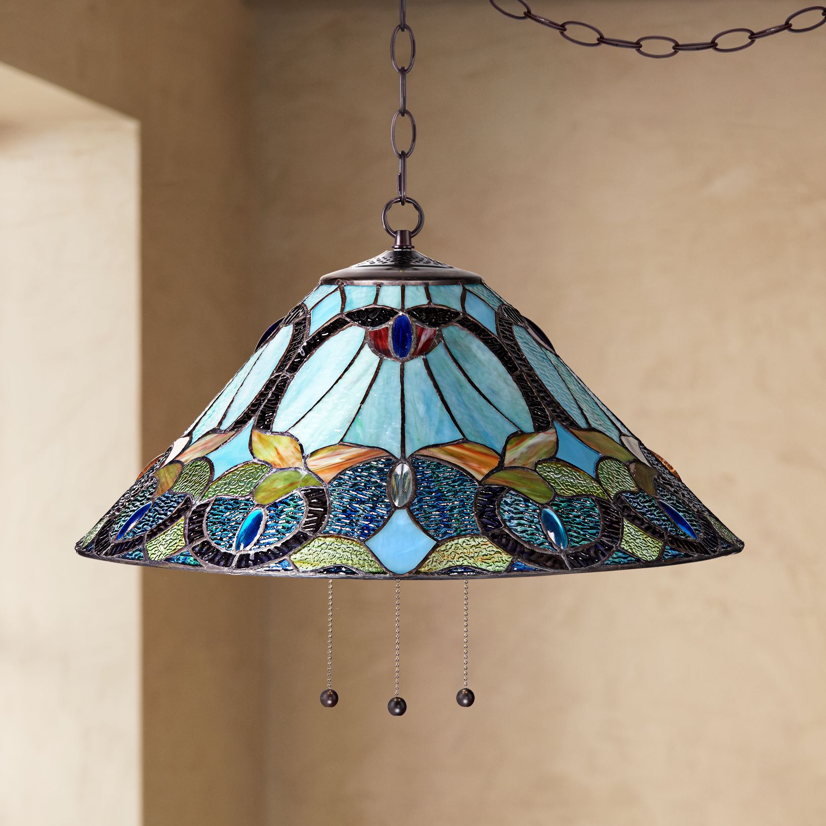 Tiffany style clearance swag lamps