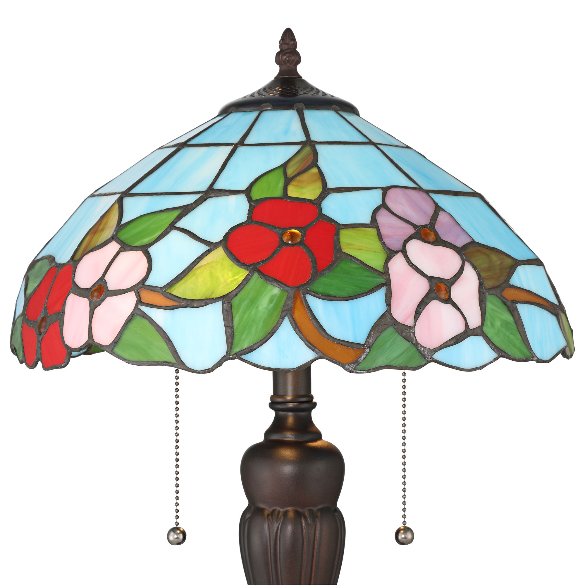 Image 4 Robert Louis Tiffany Hudson 23.5"H Art Glass Flower 2-Light Table Lamp more views