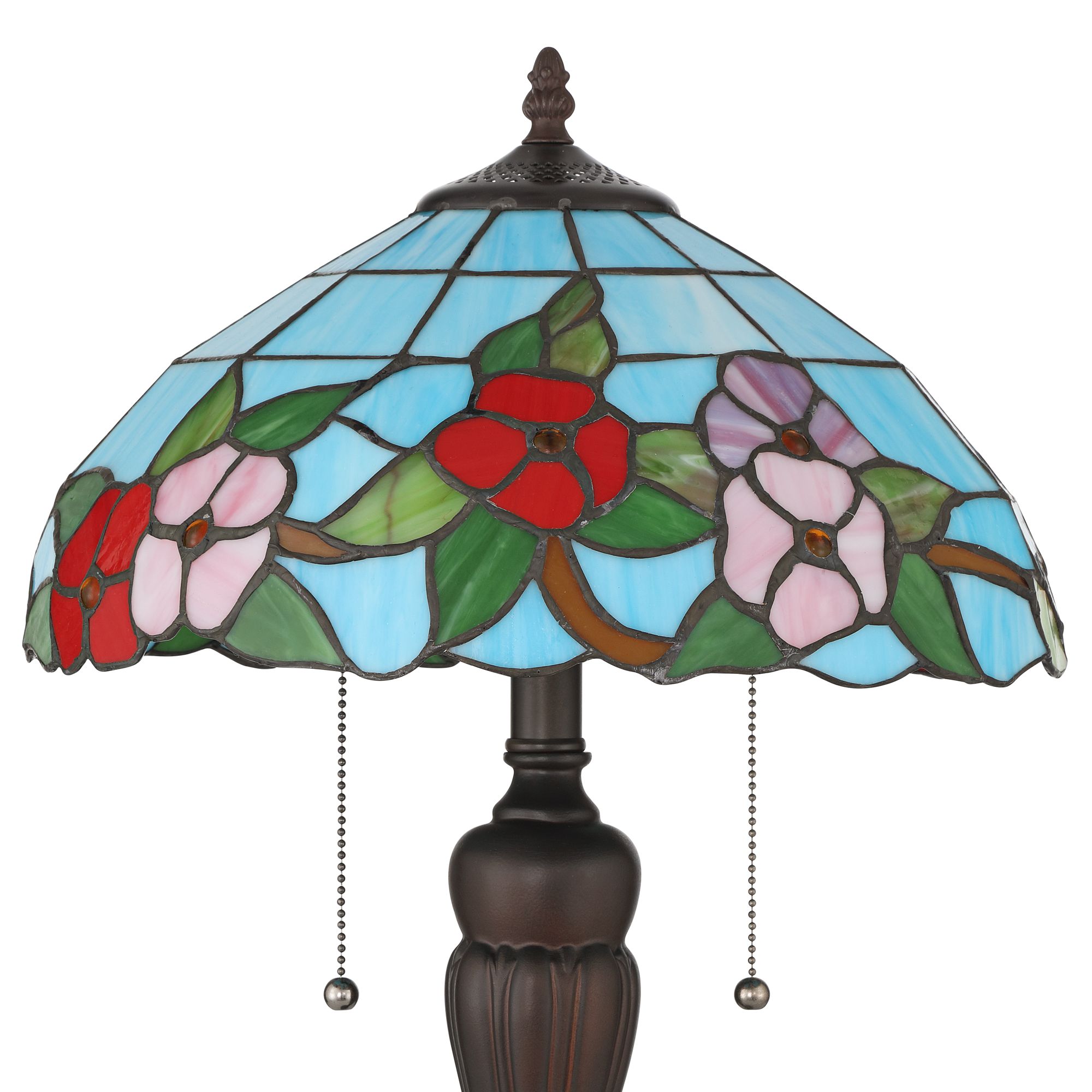 Image 5 Robert Louis Tiffany Hudson 23.5"H Art Glass Flower 2-Light Table Lamp more views
