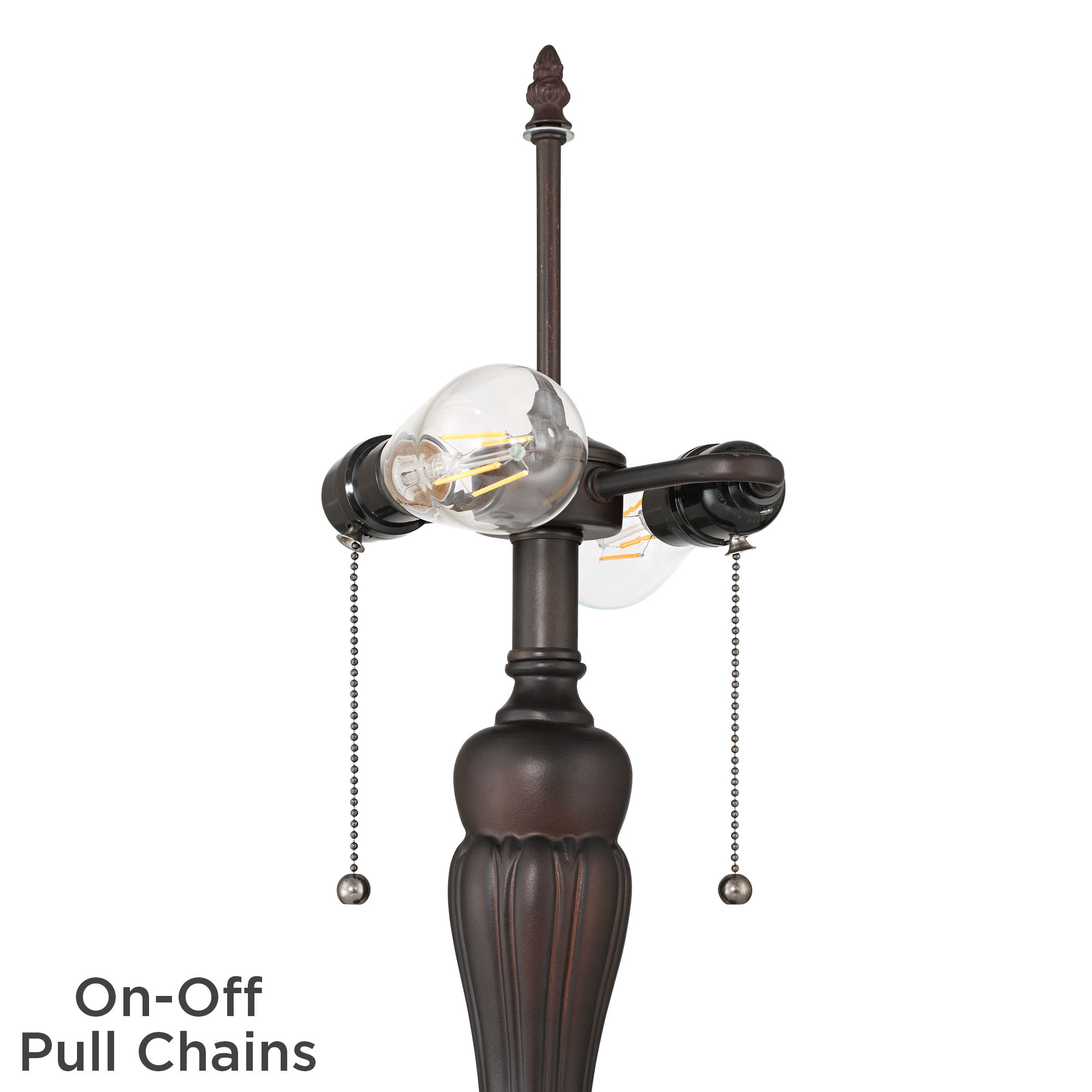 Image 6 Robert Louis Tiffany Hudson 23.5"H Art Glass Flower 2-Light Table Lamp more views
