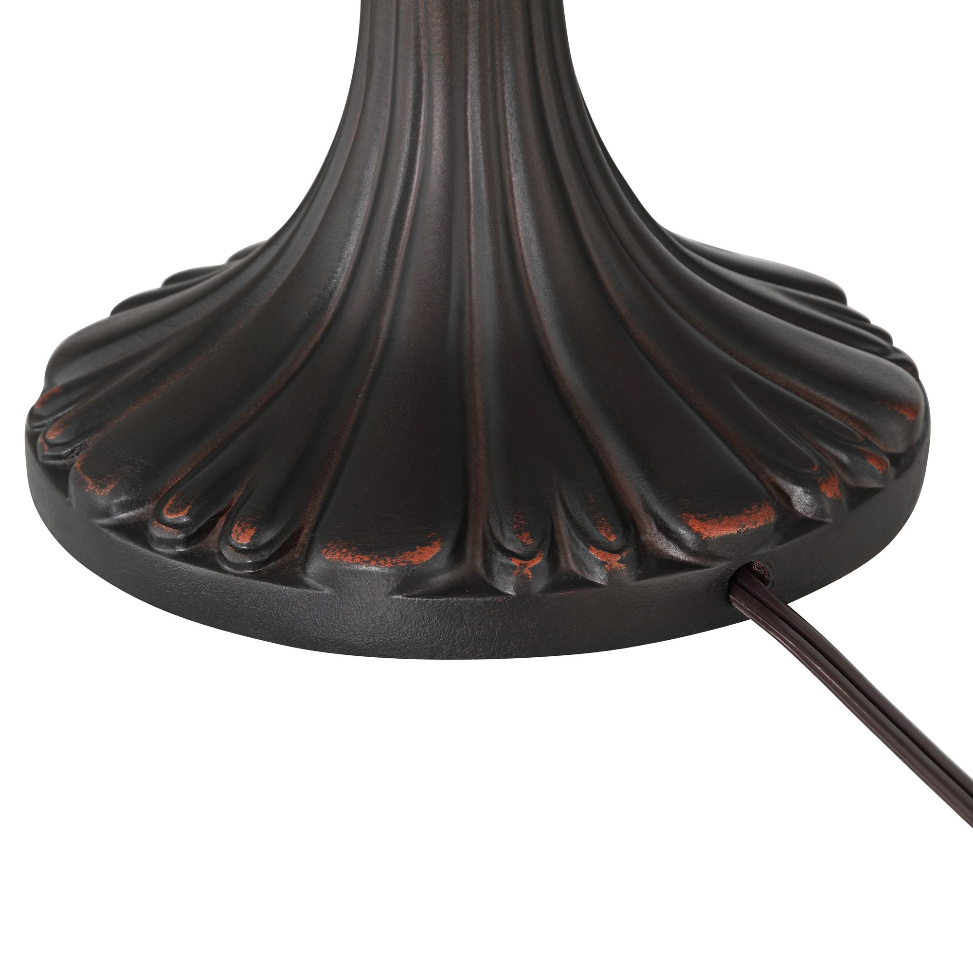 Robert Louis Tiffany Hudson 23.5"H Art Glass Flower 2-Light Table Lamp in scene
