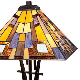 Image3 of Robert Louis Tiffany Iron Base Art Glass Tiffany-Style Table Lamp more views