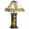Robert Louis Tiffany Jamie Bronze Tiffany-Style Night Light Table Lamp
