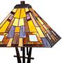 3_Robert Louis Tiffany Jewel Tone Tiffany-Style Art Glass Lamp with Dimmer more views